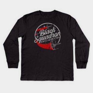 Black Squadron Script Kids Long Sleeve T-Shirt